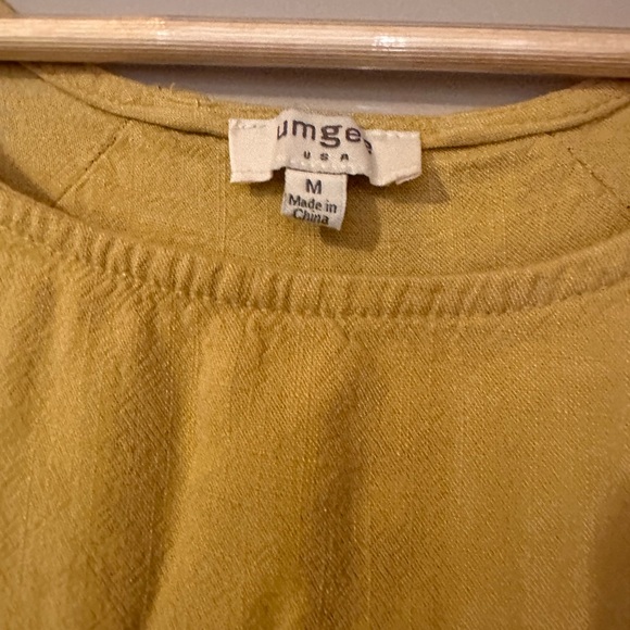 UMGEE MUSTARD YELLOW FRINGE MIDI DRESS - Picture 3 of 7